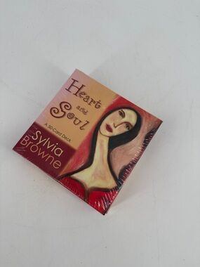 Heart and Soul 50-Card Deck by Sylvia Browne - Red & Peach Artwork